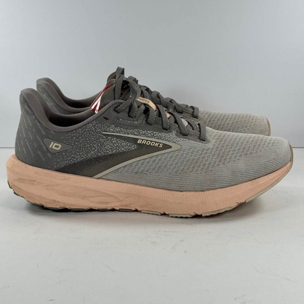 Brooks‎ Launch 10 Women's Running Shoes Grey Peach Size 9.5 Athletic Sneakers